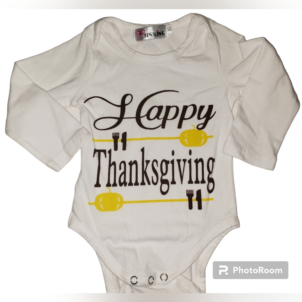 Jinxing Boutique Thanksgiving Unisex Romper Jumper Outfit Baby 12-18 Months NWOT